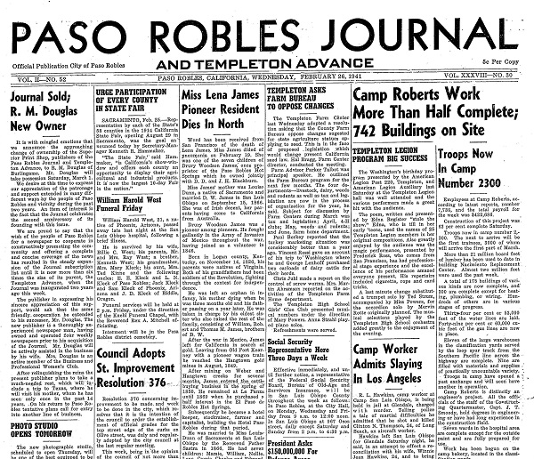 Paso Robles Camp Roberts history