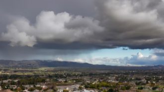 DALL·E generated image - Rain clouds over the city of Paso Robles California