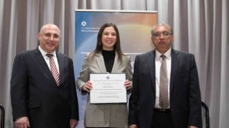 Peyton Ratto accepted her award at the U.S. Department of Transportation 32nd annual Outstanding Student of the Year award ceremony.