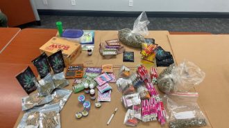On March 30, 2023, APD with the assistance of the San Luis Obispo County Sheriffs Special Enforcement Detail served search warrants at two apartments in the 7900 block of Santa Ysabel in Atascadero. A search of the apartments yielded large quantities of marijuana, psilocybin, THC vape products, and custom packaging with the “Masterpuffz” logo. In one apartment, several firearms were located in a safe amongst the controlled substances.