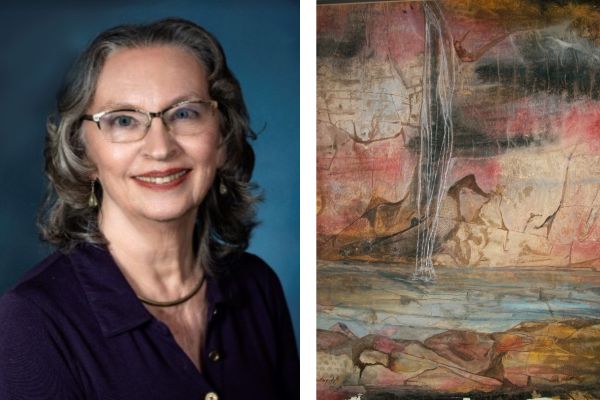 Artist Linda Abbott Trapp showcasing watercolor pieces at Paso Robles Library