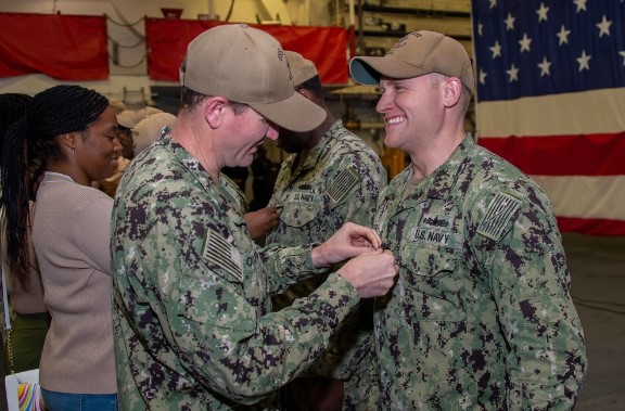 Paso Robles native conducts a promotion aboard USS Boxer
