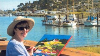 Mandy Weathers Painting at the Harbor in Sausalito, Ca.