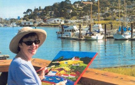 Mandy Weathers Painting at the Harbor in Sausalito, Ca.