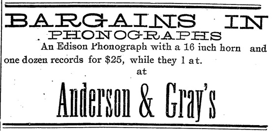 Edison-phonograph for sale in 1907