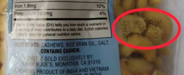 Trader Joe's cashews recalled due to potential contamination 
