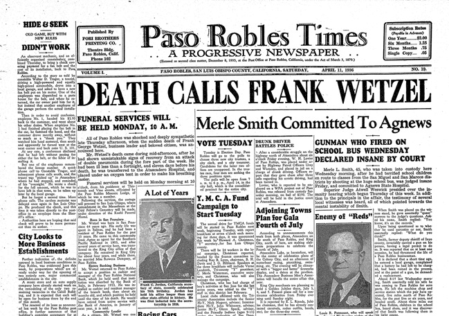 Paso Robles history, 1932