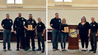 Police dispatcher, officer honored for service to community